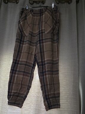 aerie Men's Brown Plaid Joggers